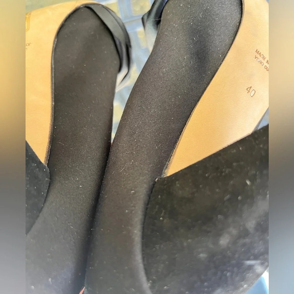 Amanda Wakeley NANA Black Satin high heels shoes size 40 - Picture 4 of 10